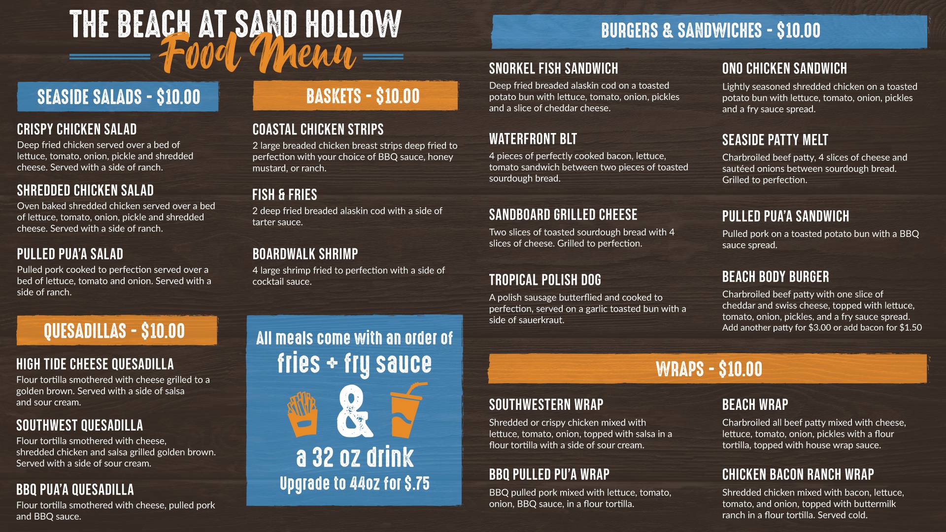 BASH Powersports - Sand Hollow Dining Food Menu Page 2